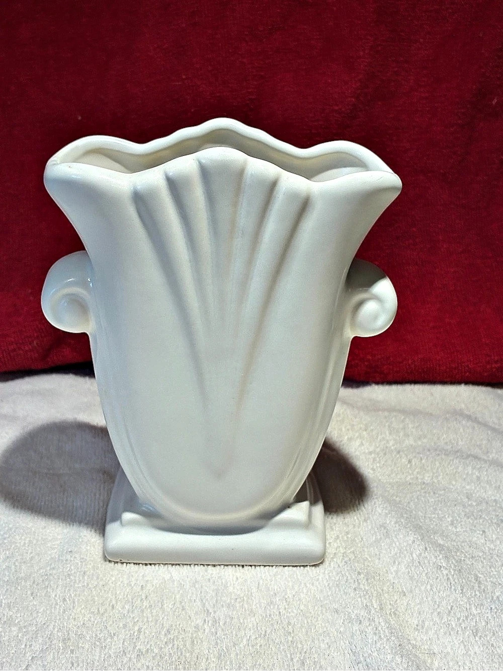 Haeger Ceramic Vase White Vintage 10 in